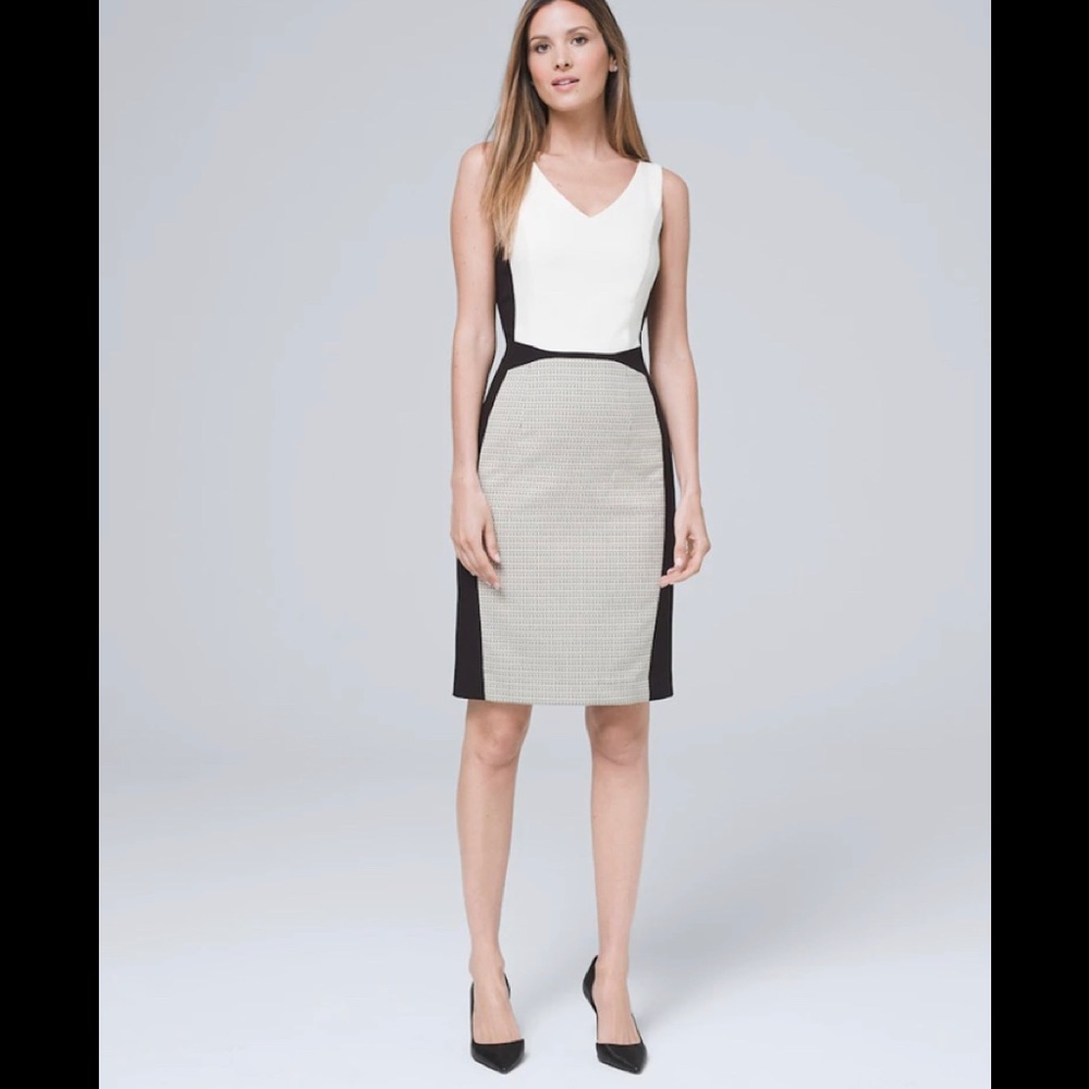NWT White House Black Market Color Block Dress